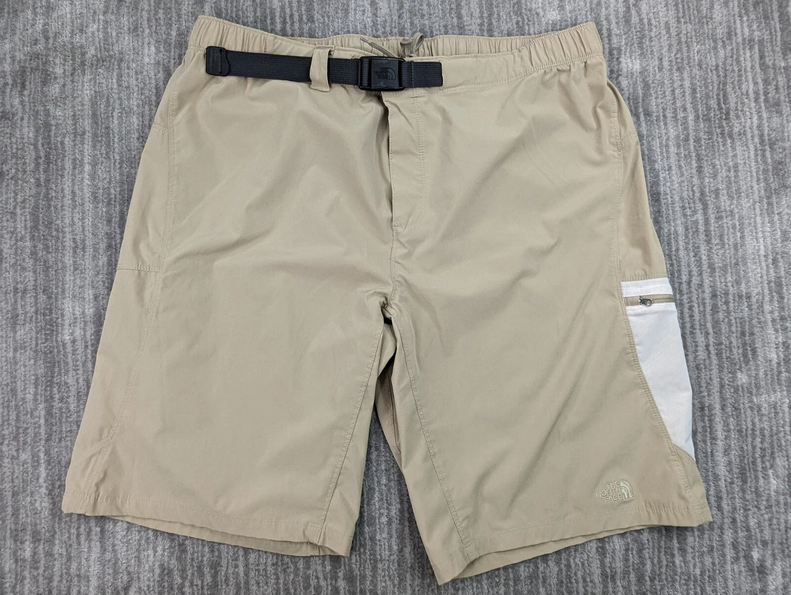 North Face Shorts Mens XL Beige Belted Performance Outdoor Hiking Stretch