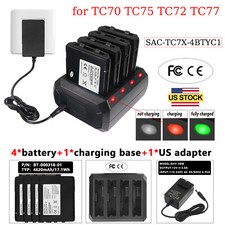 1 4-Slot Charger 4 Batteries SAC-TC7X-4BTYPP-01 for Zebra TC70 TC75 TC72 TC77