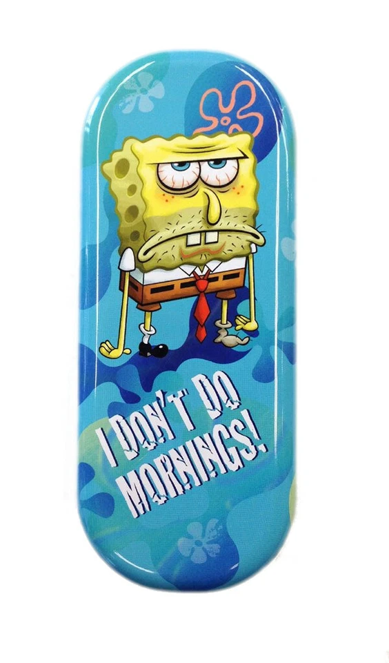 SPONGEBOB SQUAREPANTS MORNINGS METAL HARD GLASSES CASE SUNGLASSES HOLDER NEW