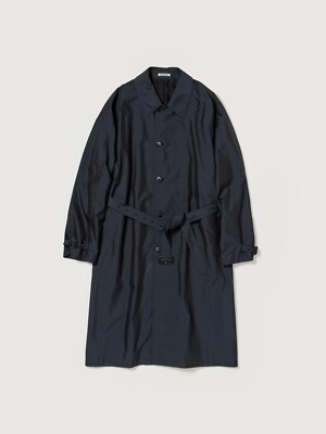 AURALEE FINX POLYESTER WEATHER CHAMBRAY SOUTIEN COLLOARCOAT from