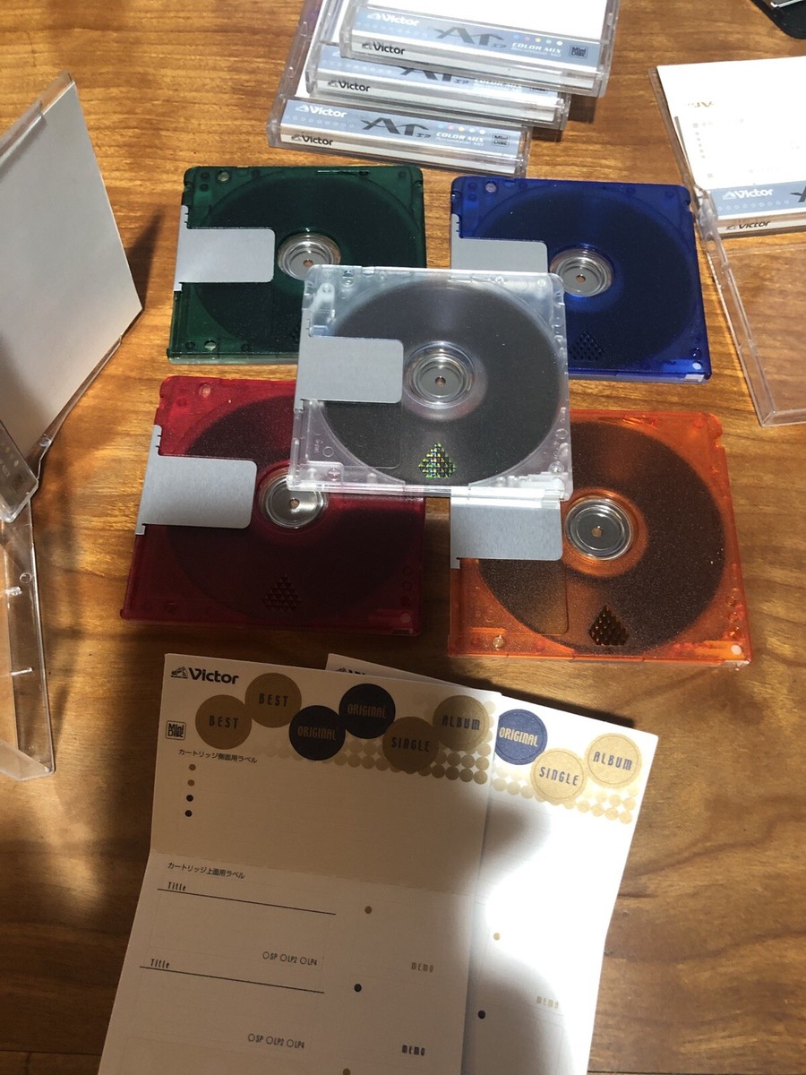 Lot De 34 Minidiscs VICTOR AR – 74/80 Min – Boîtier Rigide ORANGE – Occasion