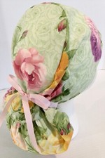 Roses Medical Ponytail Pouch Surgery Scrub Cap Chef Hat Anesthesiologist