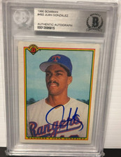Juan Gonzalez 1990 Bowman ROOKIE AUTO SIGNED BGS BECKETT SLABBED RC #492 90 BAS