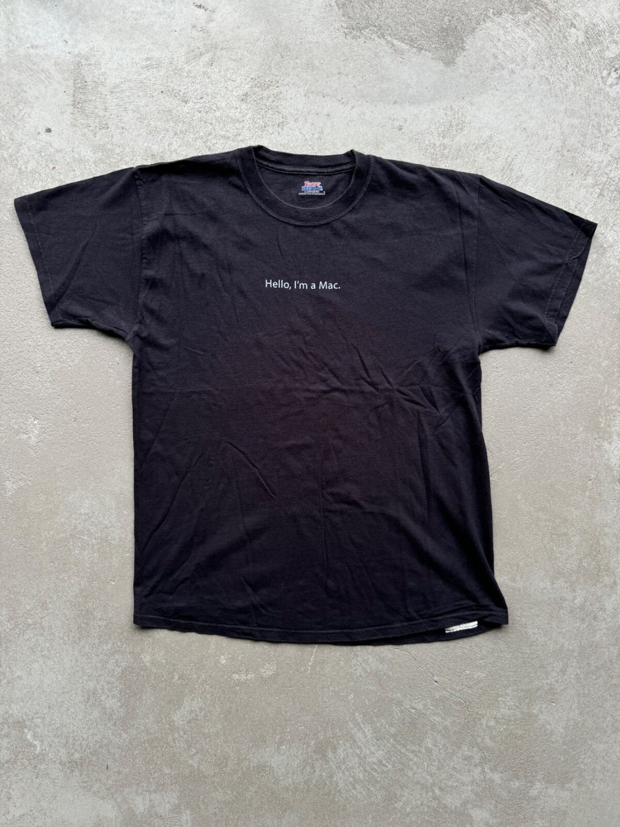 Apple Vintage Logo Graphic Design Hello I'm Mac T-Shirt Large | eBay