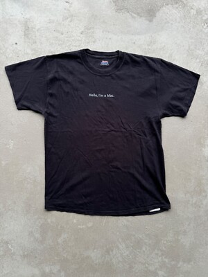 Apple Vintage Logo Graphic Design Hello I m Mac T-Shirt Large