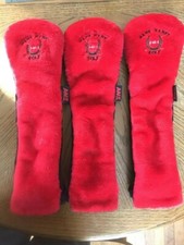 Hank Haney Golf, 4 Black & Red "Stretch Fur" headcovers new w/o orig. pack. nice