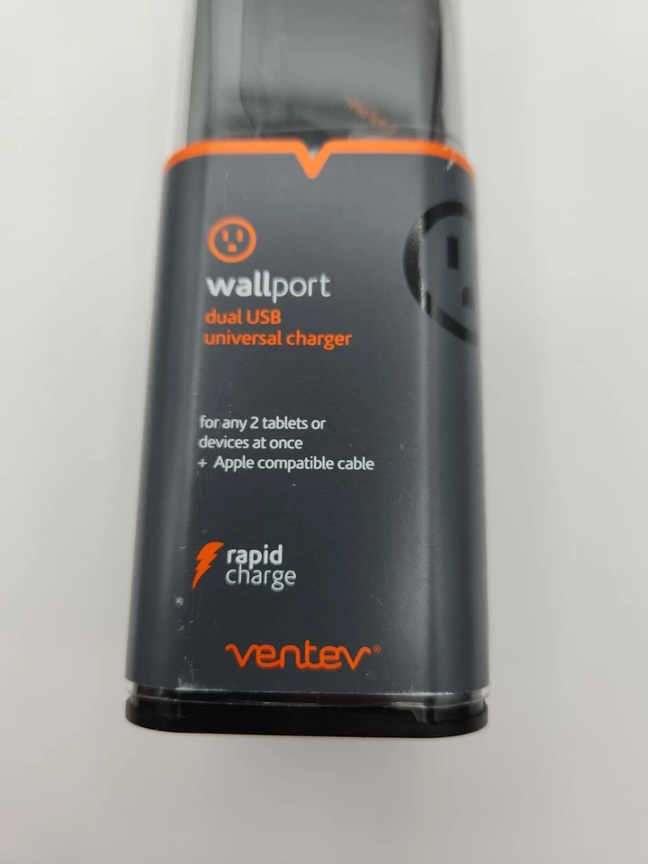 Ventev Wallport R2200 DUAL USB Rapid Charger w/ 30-Pin Cable (for iPad1/iPhone4) - Image 4 of 4