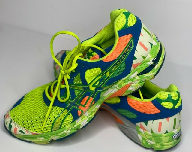 multi colored athletic shoes