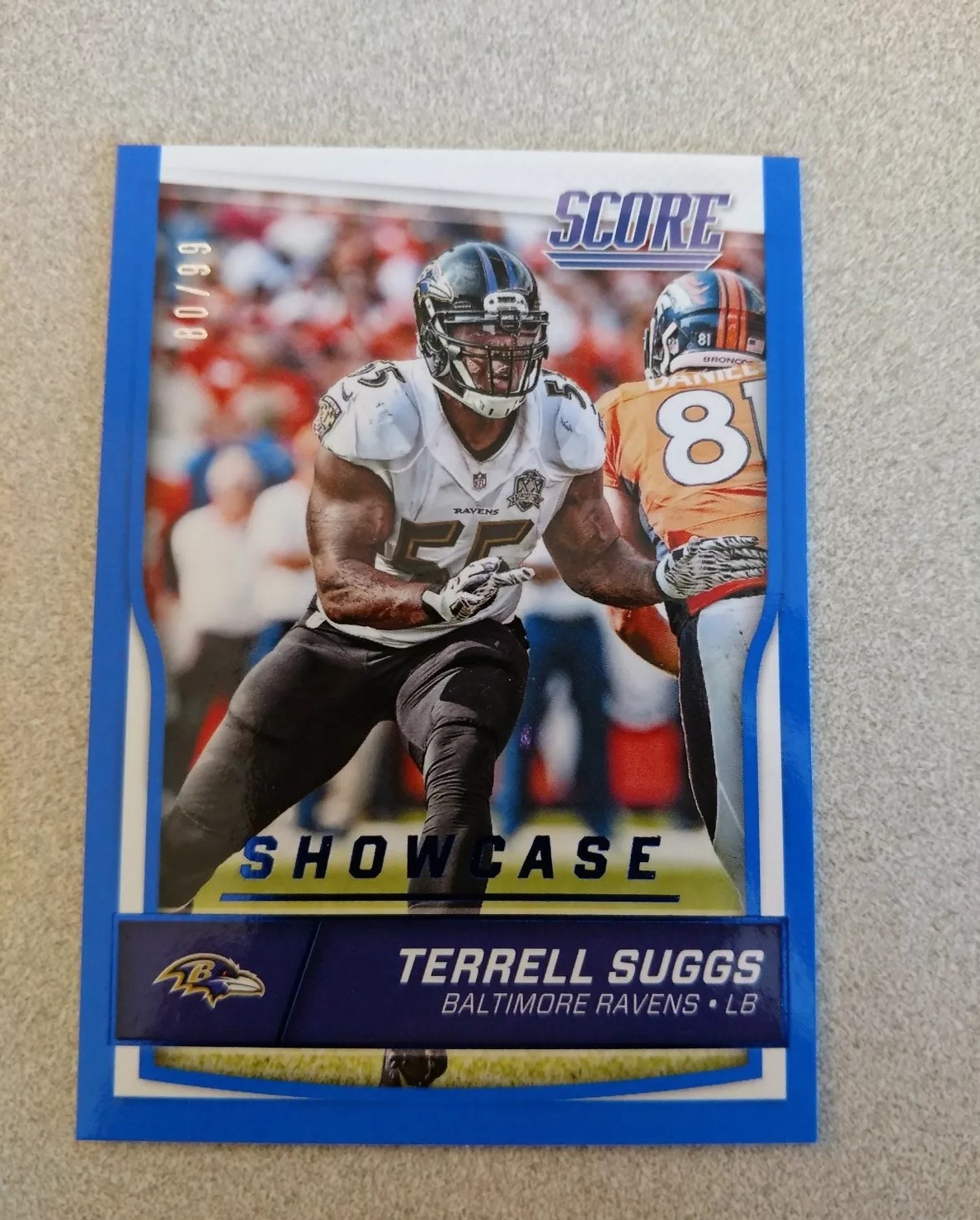 2016 Score Football Showcase Blue #30 Terrell Suggs 