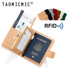 Wallet Holder Slim Leather Travel Passport RFID Blocking ID Card Case Cover Gift