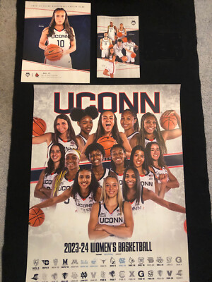 2023-2024 UCONN WOMENS BASKETBALL SCHEDULE POSTER/GAME CARD/MENS-WOMENS  YEARBOOK | eBay