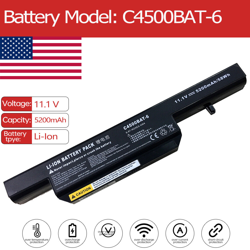 C4500BAT-6 Battery for Clevo C4500BAT-6 W2xxBUx | eBay