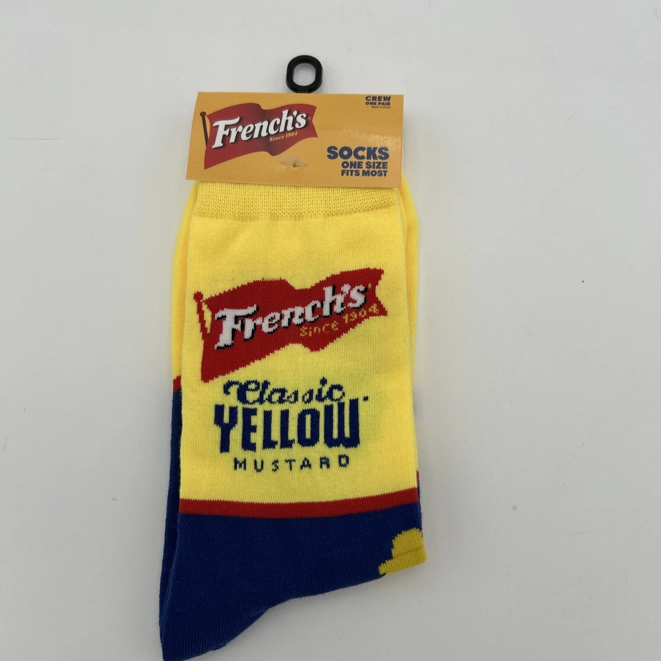 Nuevos calcetines clásicos franceses amarillos mostaza talla única para la mayoría Foto 2 de 4