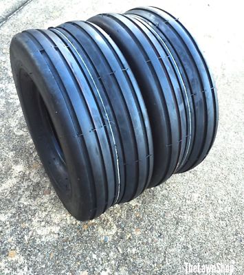 TWO 16x6.50-8, 16x6.50x8 SMOOTH RIB HEAVY DUTY Lawnmower Rib Tread Tires  