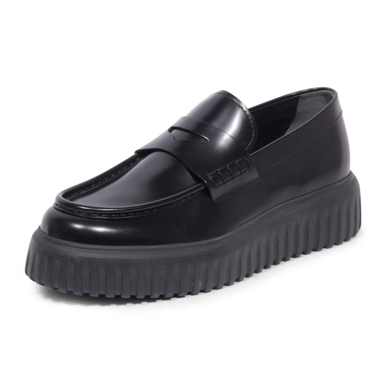 2277AU мужские мокасины mocassino uomo HOGAN в полоску черного цвета 73590₽