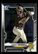 2021 Bowman Chrome Prospects Atomic Refractor Robert Hassell San Diego Padres