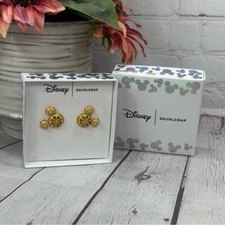 NWT BaubleBar disney orange Gold Mickey Mouse ears Stud Earrings bling fruit