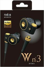 Radius W n 3 Hi-Res Inner-Ear Headphones Earphone HP-TWF31K 4531465041537