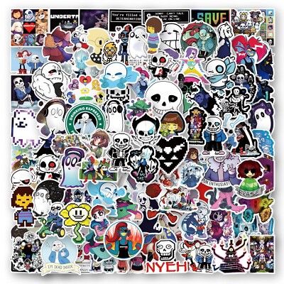 Mix 10/50 PCs Undertale Game Luggage Notebook Laptop Car Sticker - No Duplicate
