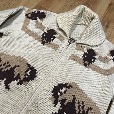 その他 Cowichan Wool Jacket 1960s JA25144 Vintage 1950s Cowichan Chunky Hand Knitted Zip Cardigan Original