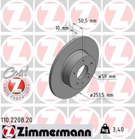 2X Zimmermann Bremsscheibe 110.2208.20 FüR Alfa Romeo Lancia