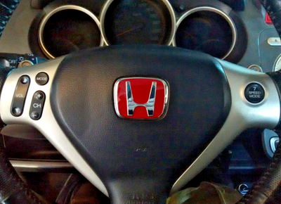 #ad Honda Racing Red Steering Wheel Emblem Type A for Accord Civic CRZ CRV Interior $25.00