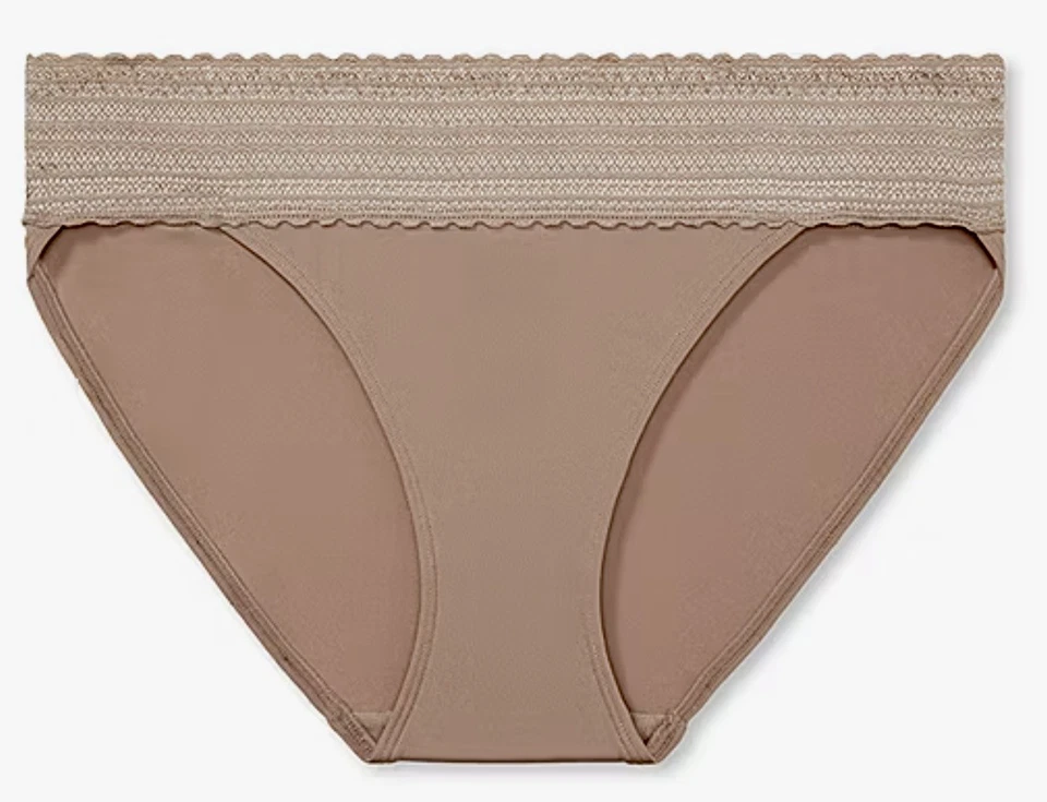 ADVERTENCIAS Sin pellizcos No Problemas Encaje Dk Tostado Almendra Bikini Panty S L XL 2X 3X Foto 4 de 4