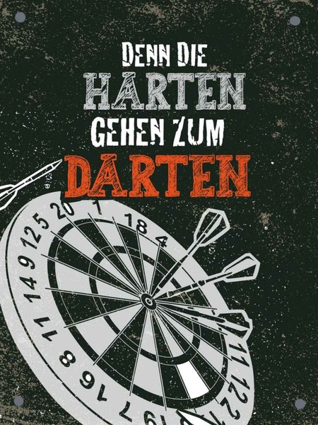 Holzschild 40X30 Cm Denn Die Harten Gehen Zu Darten Spruch Zitat Deko Geschenk H-image
