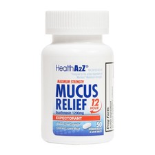 HealthA2Z Mucus Relief Guaifenesin 1200 mg 50 Tablets 50 Tablets, White