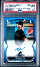 2023 Bowman Draft - Noble Meyer  Blue Refractor Auto /150 PSA 9 - Marlins