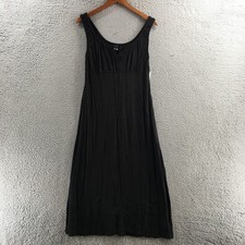 Old Navy Maxi Dress Womens S Black Rayon Sleeveless Tie Front Scoop Neck NEW
