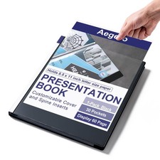 Binder with Plastic Sleeves 30-Pocket, Displays 60 Pages, 30 Sheets, Black