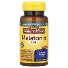 Nature Made Melatonin 3 mg 240 Tablets Gluten-Free, No Artificial Flavors,