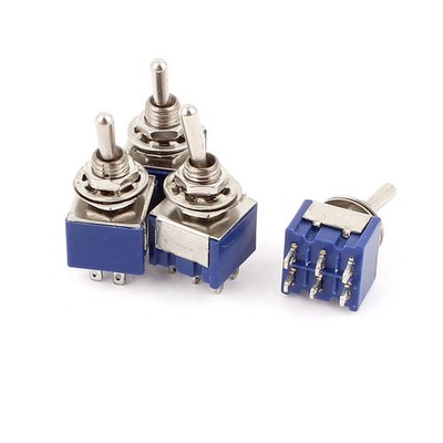 4 x AC 6A 125V 2 Position 6Pins DPDT ON-ON Micro Mini Toggle Switches