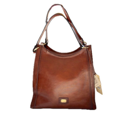 Gianni Conti Cinzia Convertible Shoulder XBody Bag Detach Strap in Saddle  NEW