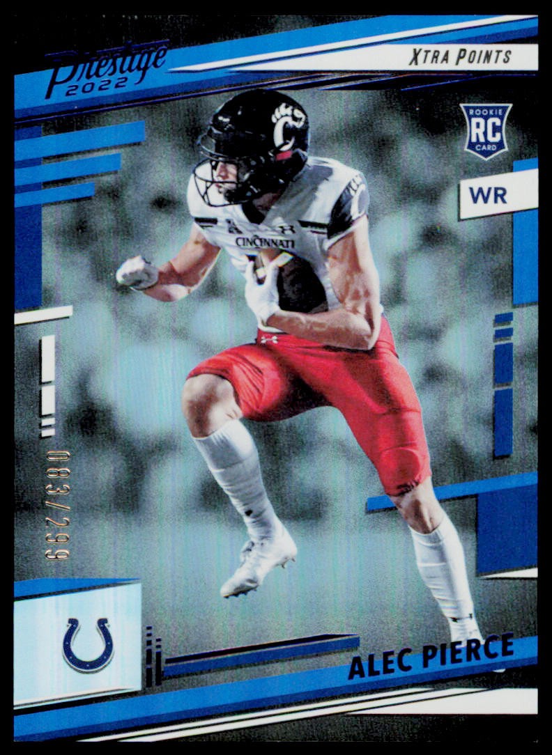 2022 Panini Prestige Alec Pierce 376 Xtra Points Premium Blue /299 RC