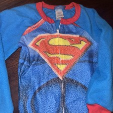 Superman Long Sleeve Blanket Sleeper Footy Pajama PJ Boy Size M