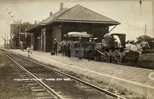 Rock Island Station Pawnee City NE Nebraska 1910 RPPC Photo Postcard COPY