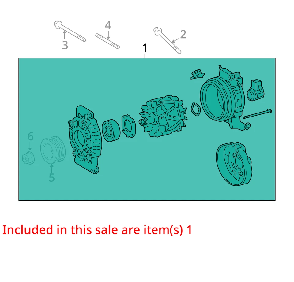 Alternador de motor Toyota Sequoia 2017 5,7 L identificación de fabricante de equipos originales 2706038050 Foto 3 de 4