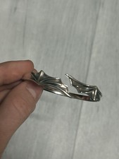 Y2k Armreif Fledermaus Flügel 925 Sterling Silber plattiert Damen Herren Massiv