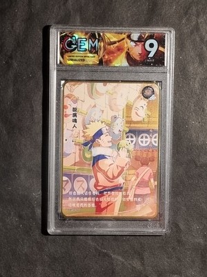 NARUTO UZUMAKI - NARUTO KAYOU -GOLD METAL CARD -GRADED CARD 9 -NO PSA - 1 OF 199