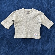 Vtg Abercrombie Fitch Kids Lambswool Sweater Size L 16 Gray Raglan Preppy Shor