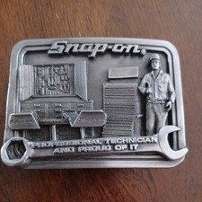 Vintage Snap-on Tools Belt Buckle Creative Factor Pewter Professional Technician
