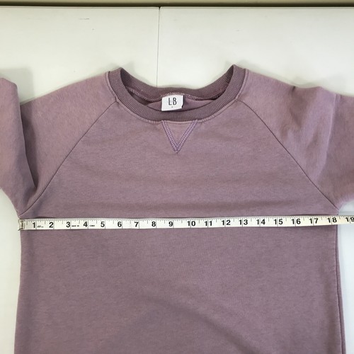 Sudadera raglán cuello redondo LB Collection para mujer pequeña lavanda pulóver alta-baja - Imagen 8 de 11