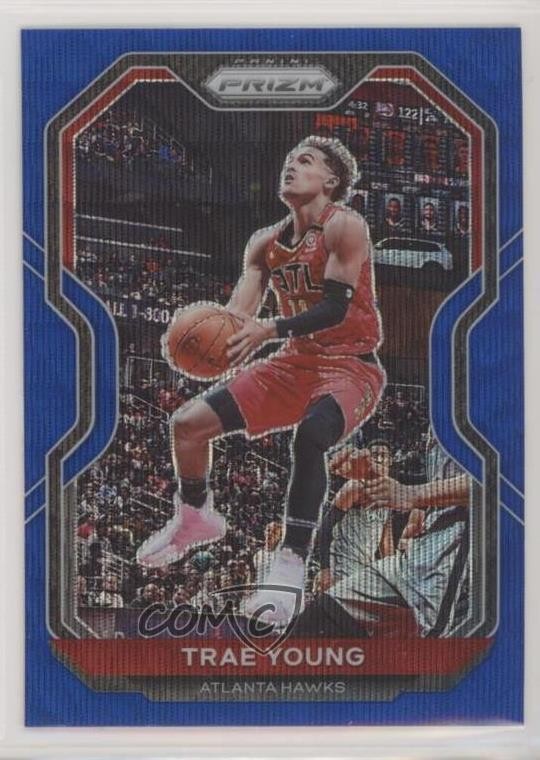 2020-21 Panini Prizm Blue Wave Prizm Trae Young #64 0ik7