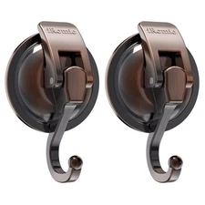 iRomic Heavy Duty Vacuum Suction Cup Hooks 2Pack for Shower,Glass Window,Kitc...