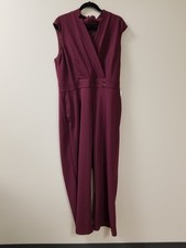 New w/ Tags Maggy London Maroon Sleeveless Jumpsuit Women's Size 16