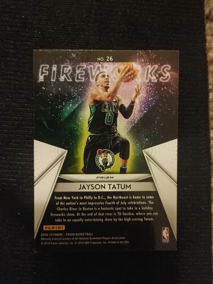 2018-19 Panini Prizm - Fireworks Jayson Tatum #26 Fast Break Prizm - Image 2 of 2