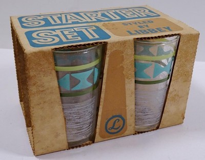 Vintage Starter Set of Libbey Juice Glasses in Original Box c1960 C31A
