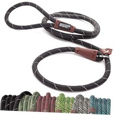 Extremely Durable Dog Premium Quality Training Slip Lead, 1. Black Rope Leash